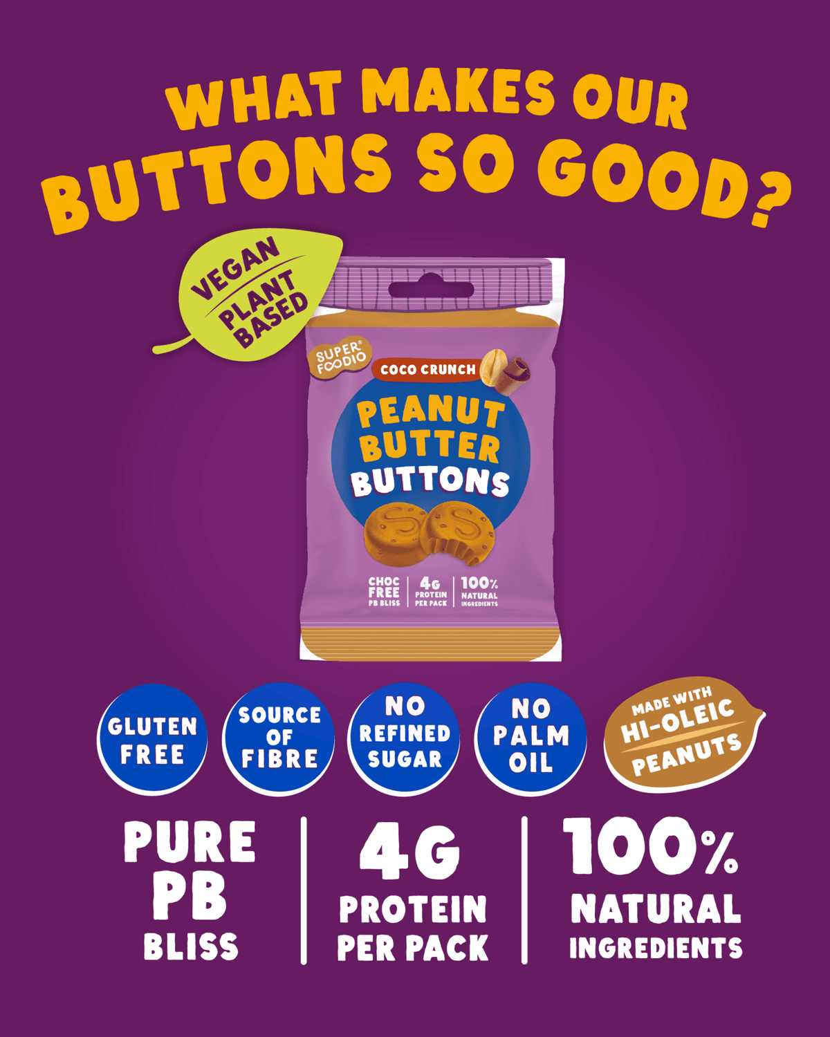 Peanut Butter Buttons - Coco Crunch (20g x 15 packs)