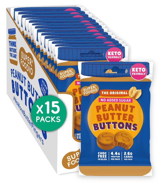 Peanut Butter Buttons - No Added Sugar (Keto Friendly) (20g x 15 packs)