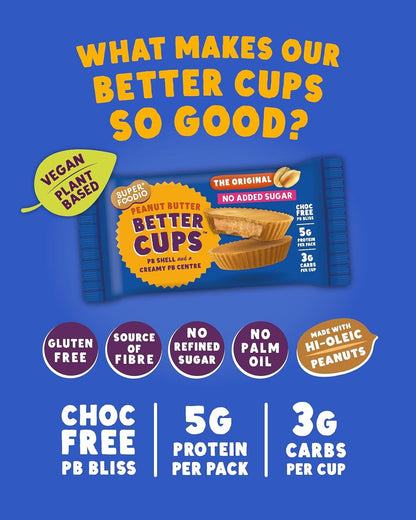 Peanut Butter Better Cups - No Added Sugar (30g x 15 packs)