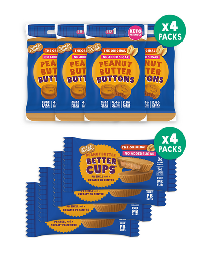 No Added Sugar - Peanut Butter Cups & Buttons Variety Pack (8 packs)