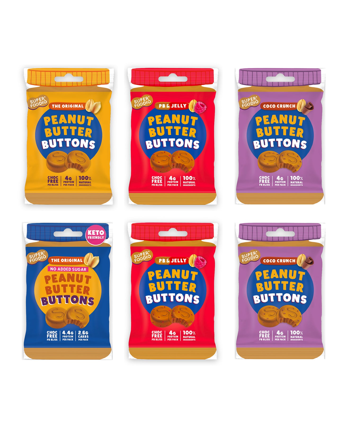 Peanut Butter Buttons Variety Pack (20g x 6 packs)