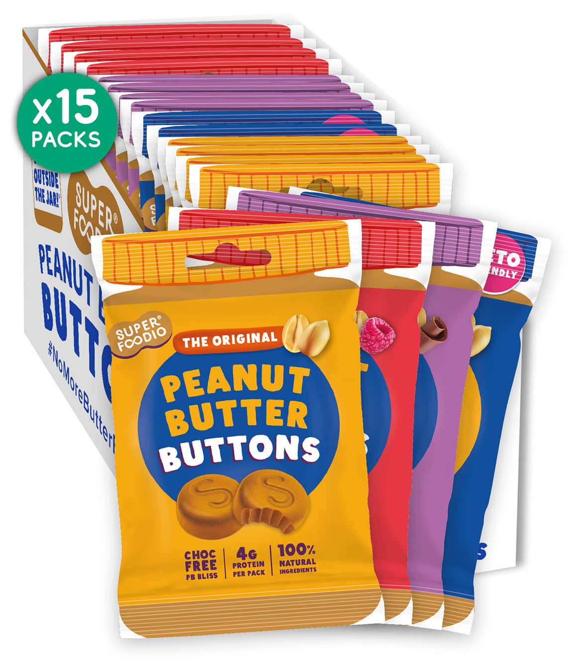 Peanut Butter Buttons Variety Bundle (20g x 15 packs)