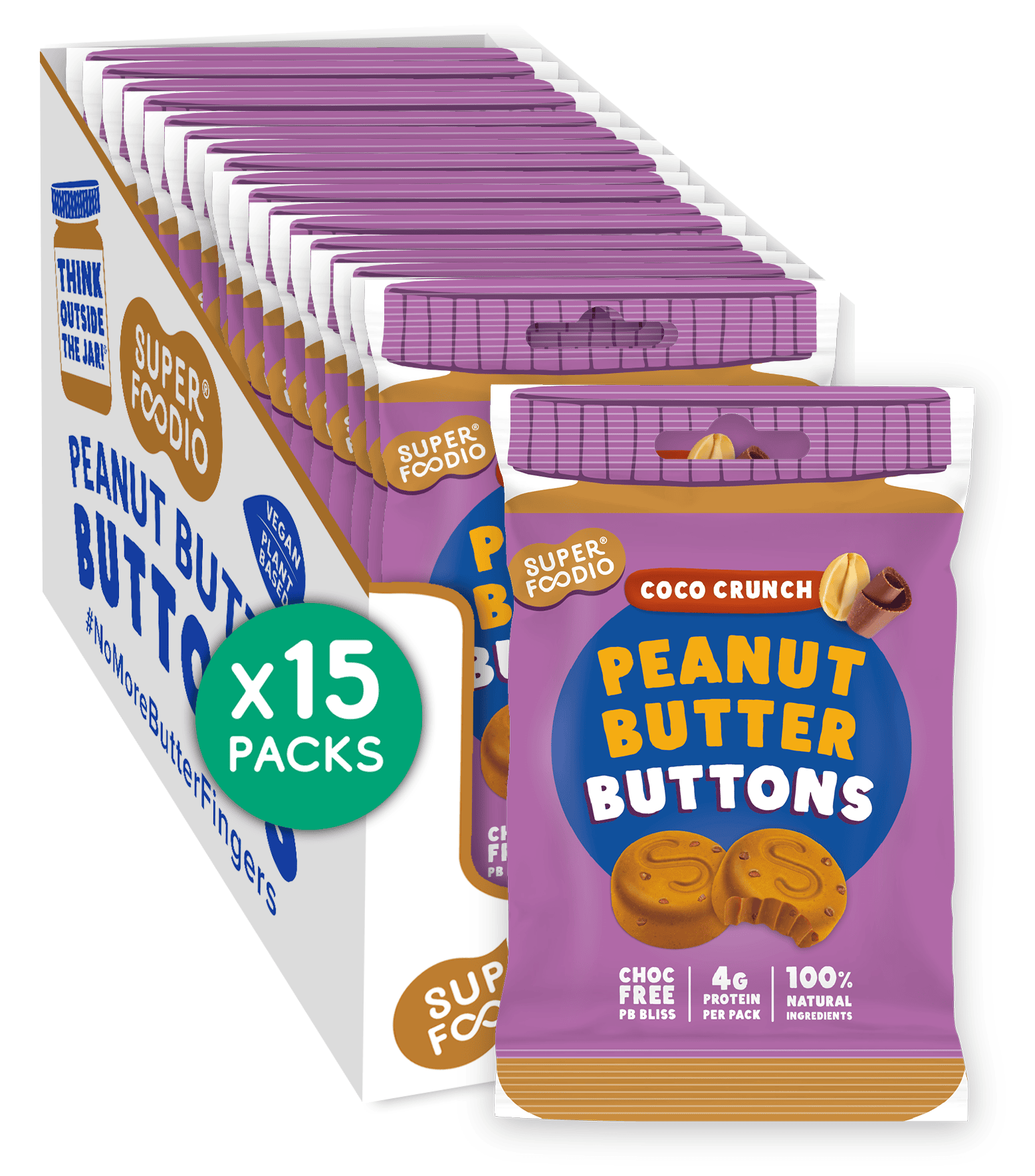 Peanut Butter Buttons - Coco Crunch (20g x 15 packs)